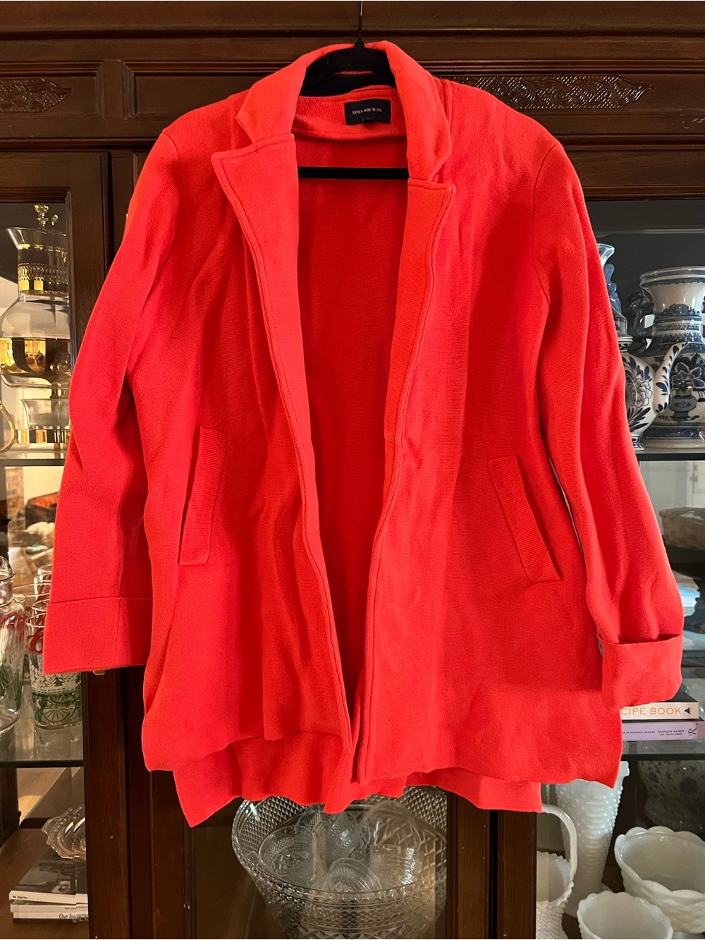 Skies Are Blue 100% Cotton blazer Orange/red tomato color